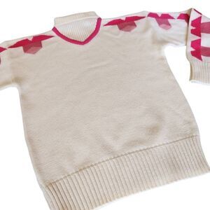 Vintage Sweater Meister Womens Small Oversized Wool Acrylic Geometric Ribbed Tur